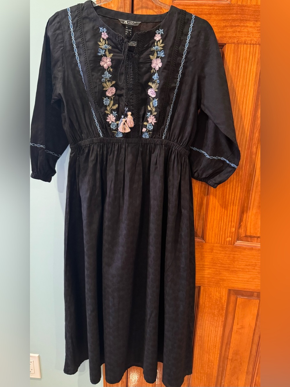 Black Embroidered Maxi Dress